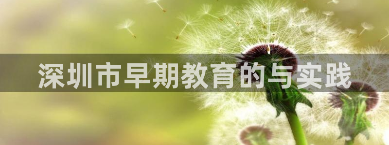 天狮娱乐官网登录：深圳市早期教育的与实践