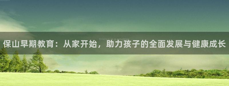 天狮娱乐指尖得：保山早期教育：从家开始，助力孩子的全面发展与健康成长